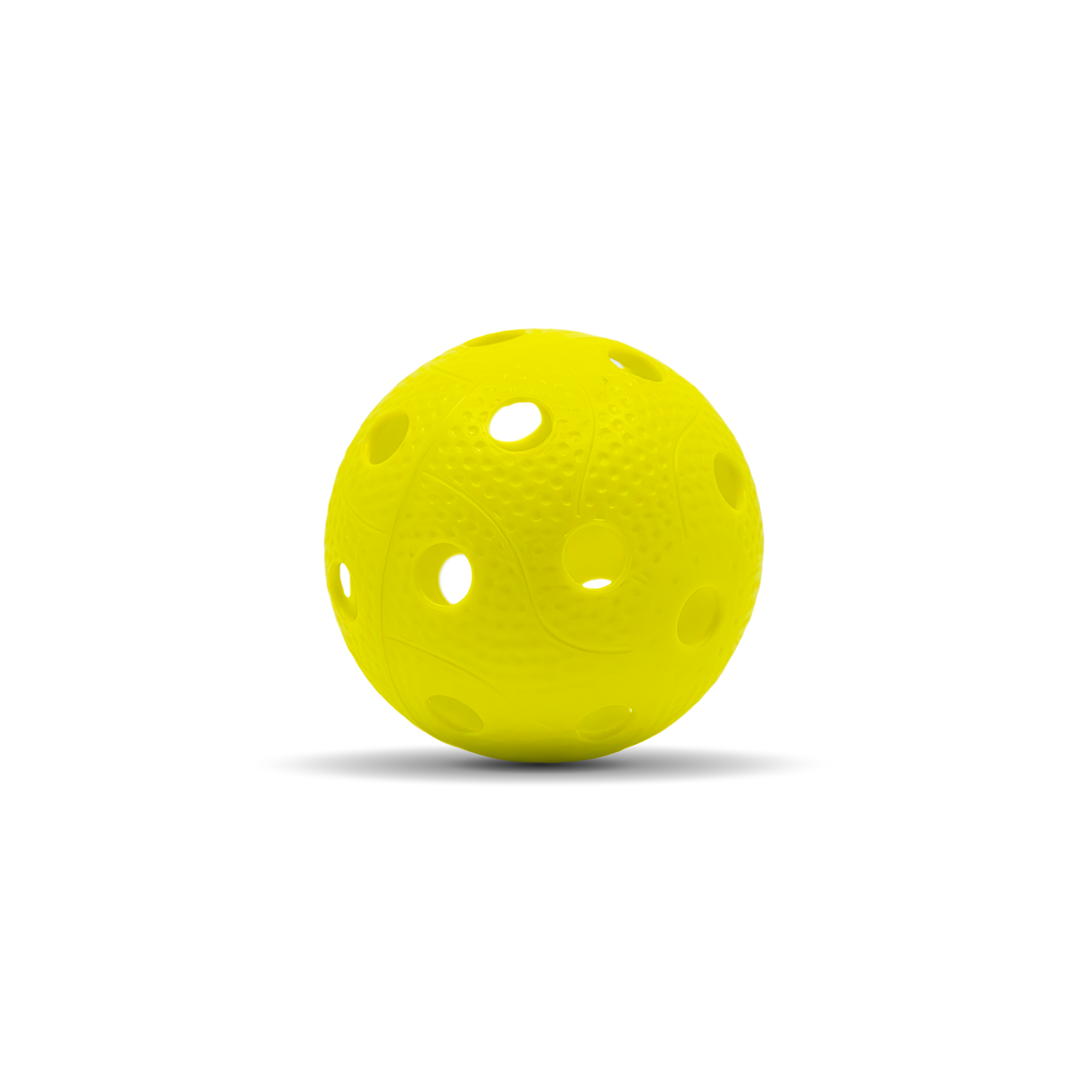 Balle unihockey jaune fluo