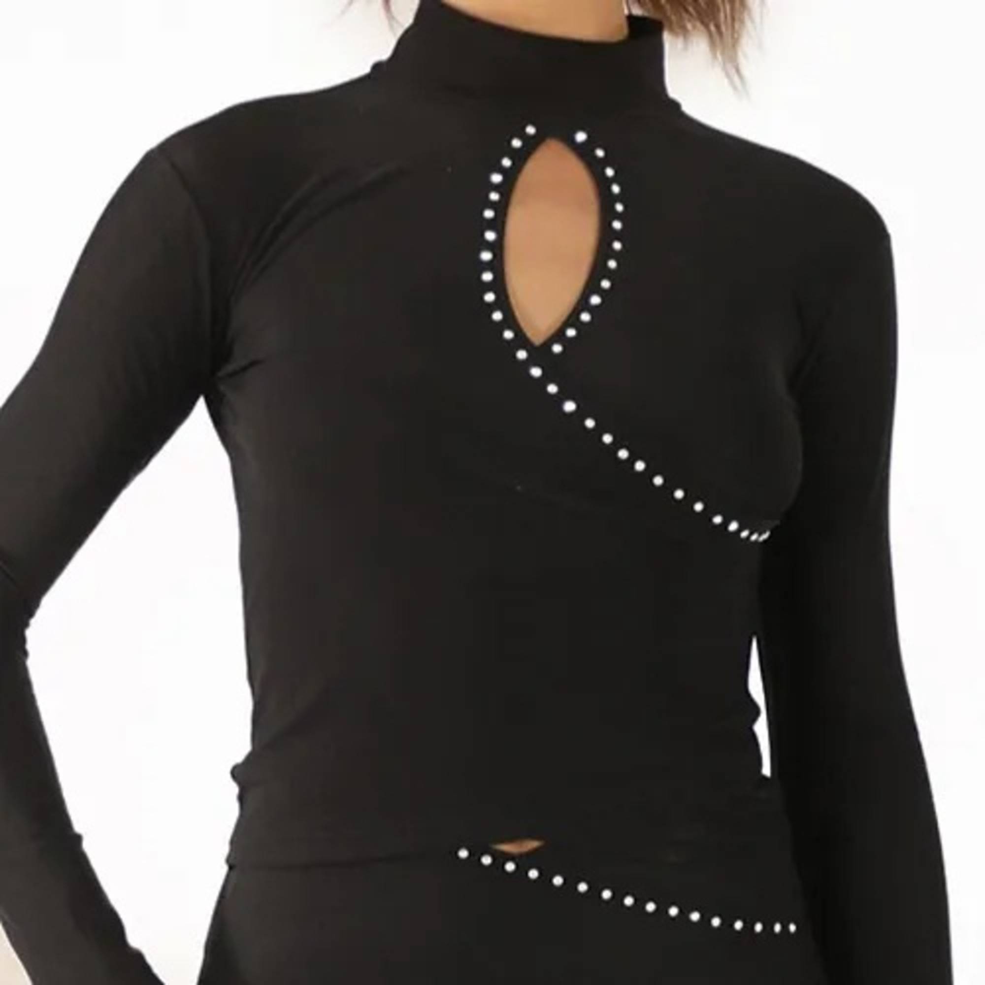 Primavera 279 thermal sweater with rhinestones