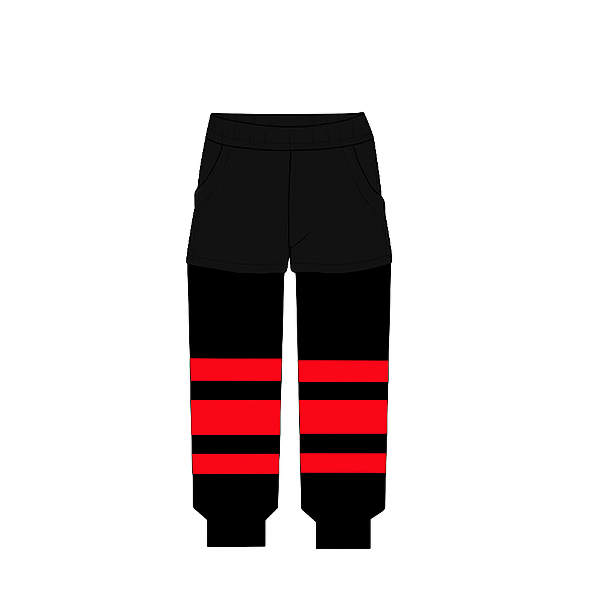 Bas av.culotte Noir-rouge Boy