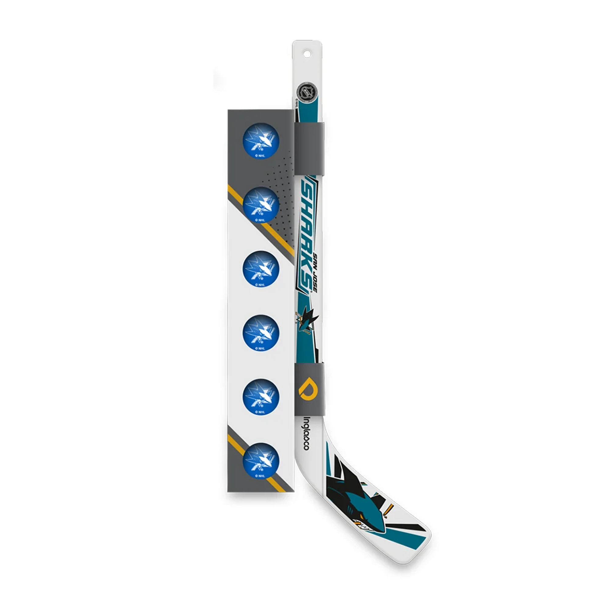 Mini Stick, 1 canne + 6 balles San José Sharks